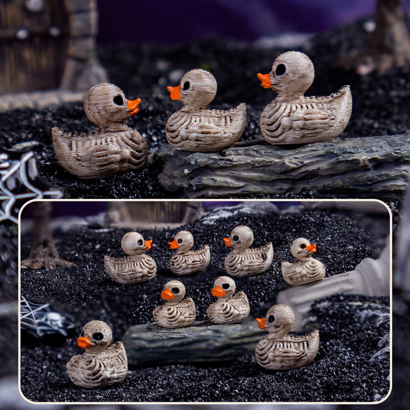 Cross-Border Artificial Halloween Hell Skull Duck Small Animal DIY Resin Crafts Decoration Cute Small Ornaments