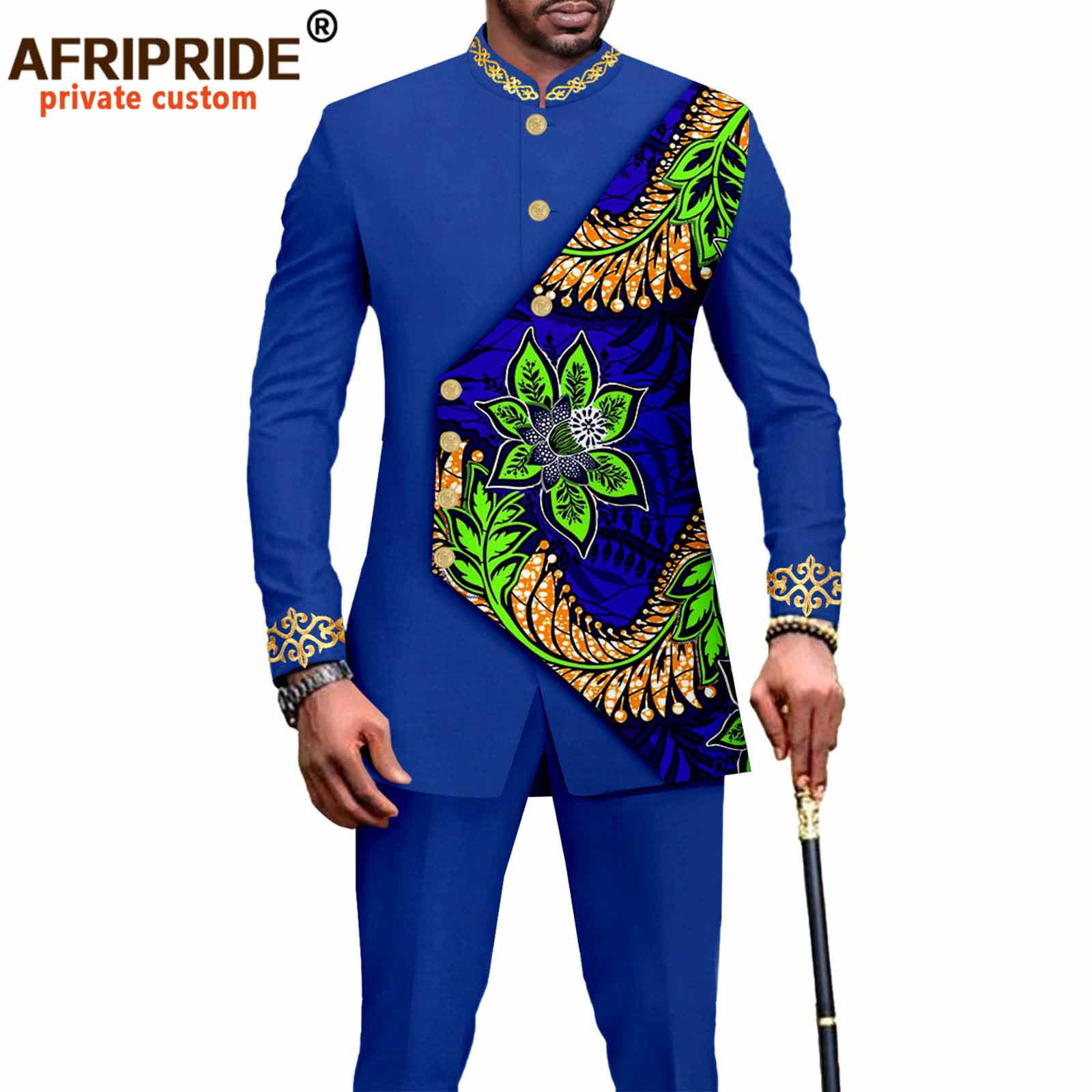 Herrenbekleidung, afrikanischer Nationaldruck, Batik-Baumwolle, Freizeit-Set für Herren_voghion.com