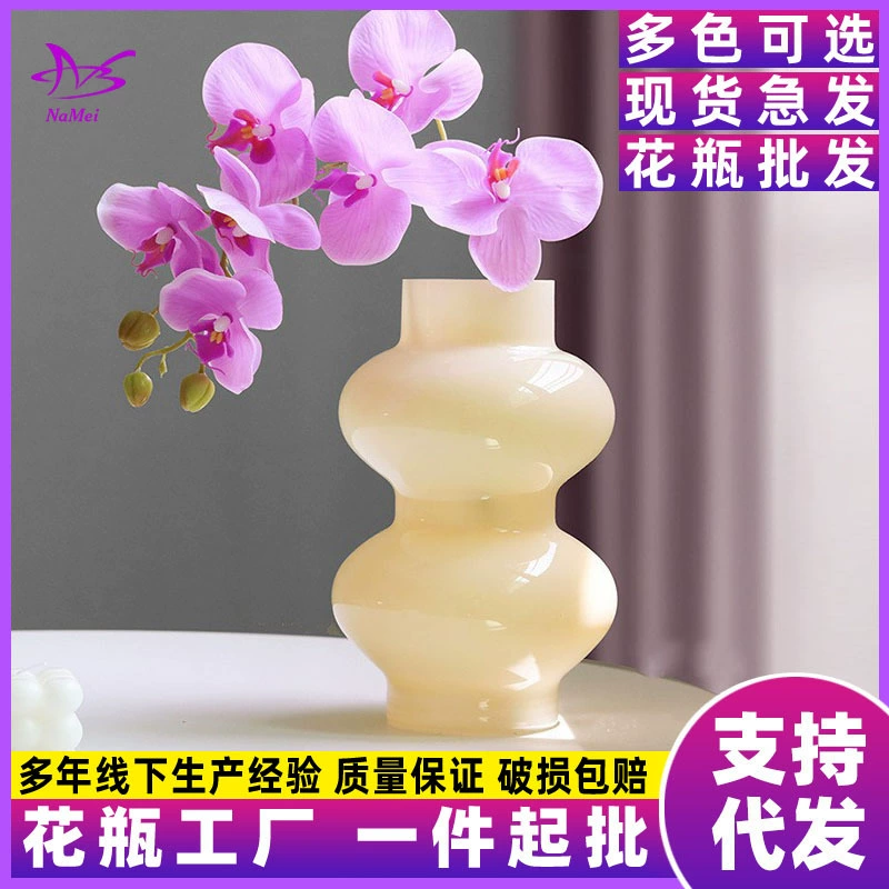 Стеклянная ваза Finton середины древности French ins оптом гостиная Цветочная композиция украшение высококачественное цветочное украшение ins украшения