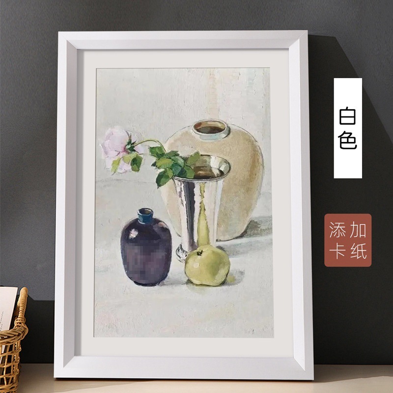 相框A4挂墙裱画框装裱尺寸a3外框8k拼图框24寸装照片长方形卡纸木|undefined