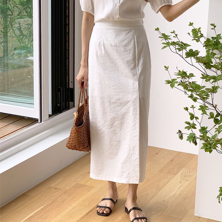 【Clearance Sale】Side Slit Bodycon Skirt with Unique Design, Straight Midi Skirt, Versatile Mid-Length Pencil Skirt