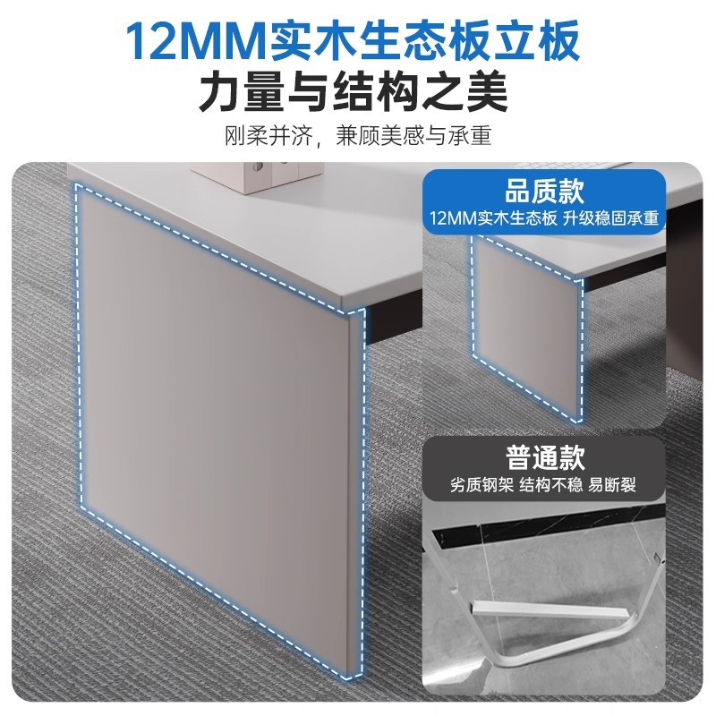 Mesa de escritorio simple y moderna mesa de computadora de oficina empresarial mesa de jefe de una sola persona estación de trabajo mesa y silla de personal combinación