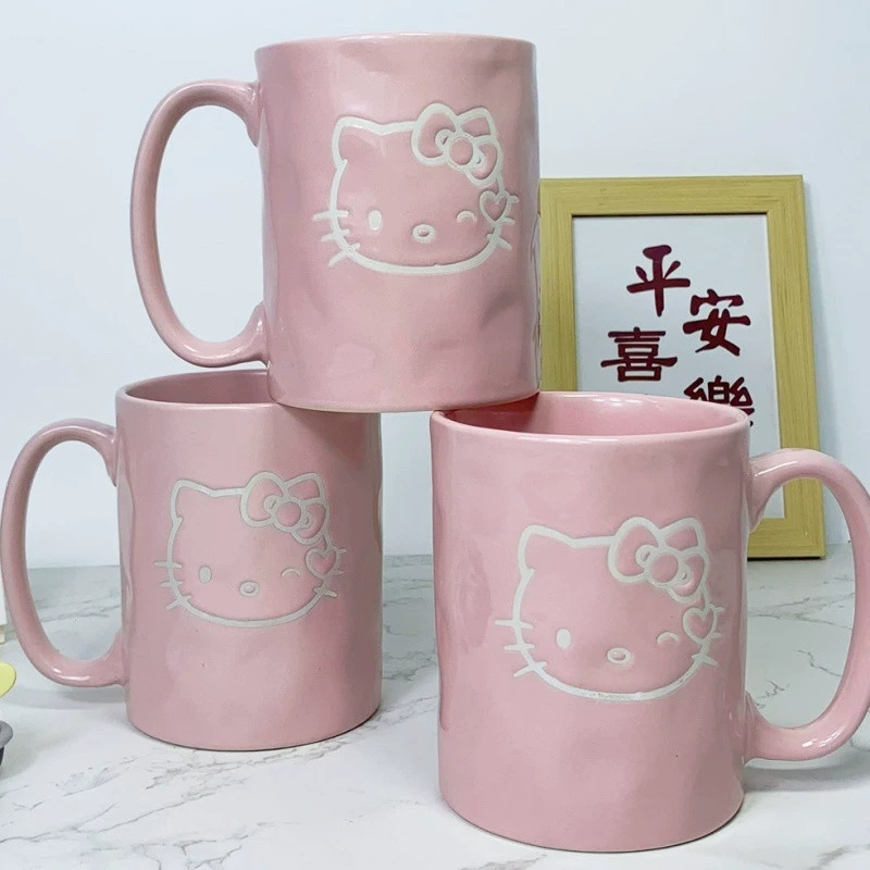 Керамическая кружка большого объема Hello Kitty, милая мультяшная кружка для воды и кофе