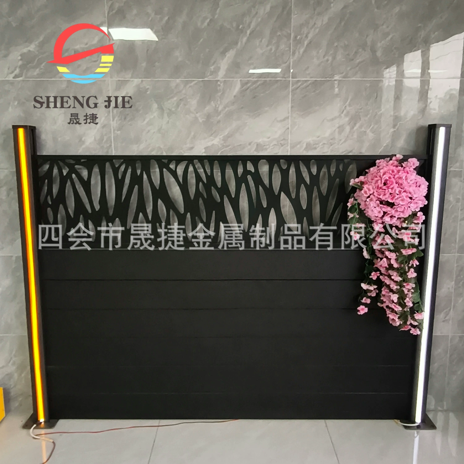 Светодиодный белый желтый свет опциональное освещение наружный алюминиевый сплав забор декоративный уединенный сад забор wpc доска водонепроницаемый и ржавчины