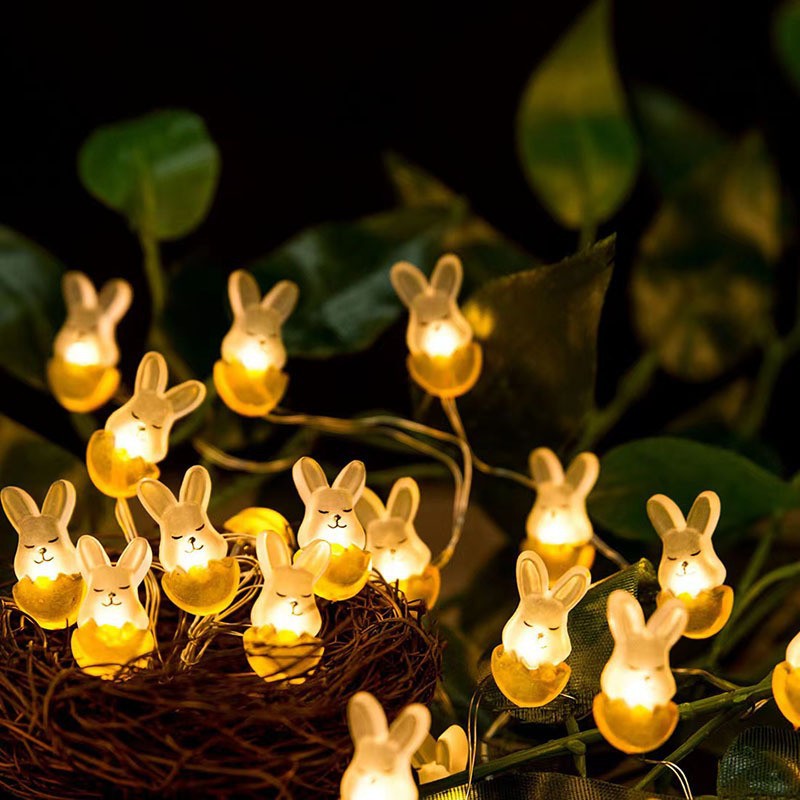 LED lámpara de modelado de alambre de cobre de Pascua Zanahoria Conejo pollo Lámpara Luminosa cadena Lámpara decorativa lámpara de alambre de cobre cadena lámpara de color