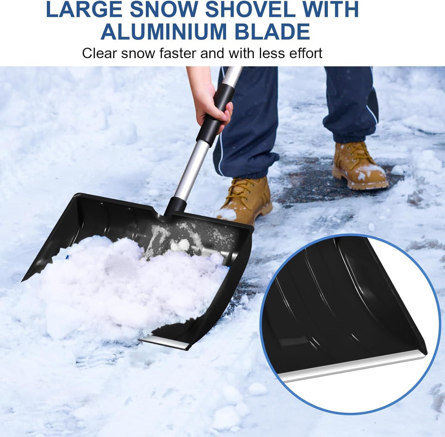 Cross-Border Same-Model Outdoor Detachable Snow Shovel Export Snow Removal Tool for Emergency Use Plastic Snow Shovel