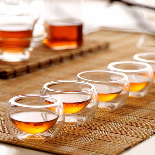 Thickened heat-resistant glass double-layer insulated transparent tea tasting cup master cup tea set thermal insulation kung fu tea cup
