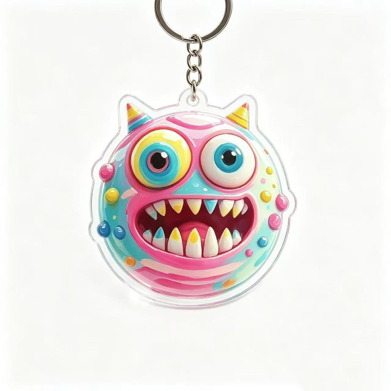 New Quirky Little Monster Acrylic Keychain, Big-Eyed Frog, Various Styles, Niche Cute Backpack Accessories