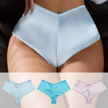 少女牛奶丝内裤纯色无痕性感情调冰丝女款三角裤女高弹低腰平角裤