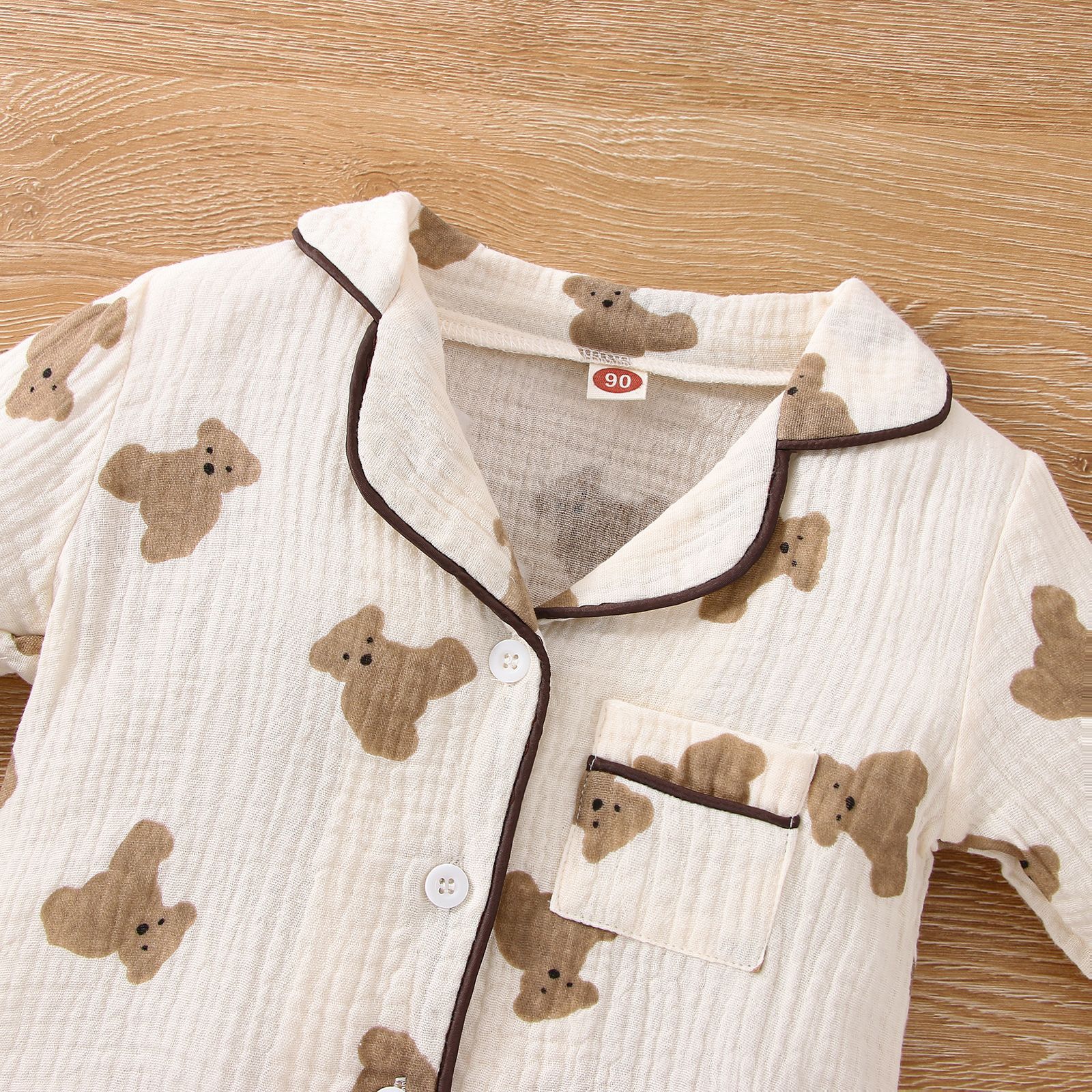 Cute Bear Printing 100% Cotton Boys Clothing Sets display picture 2