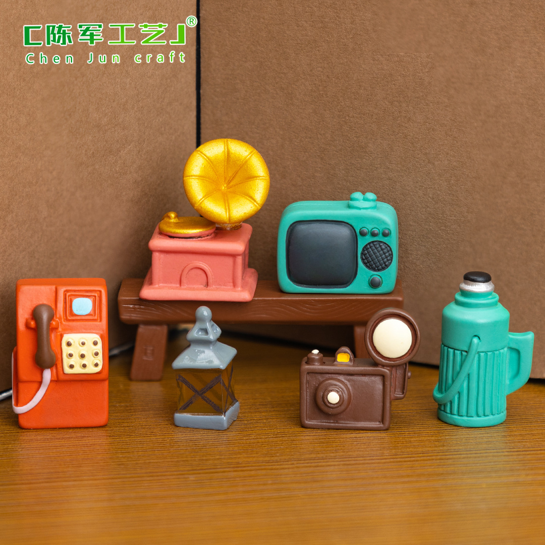 微景观怀旧复古生活用品电视相机 娃娃屋diy装饰品配件桌面小摆件
