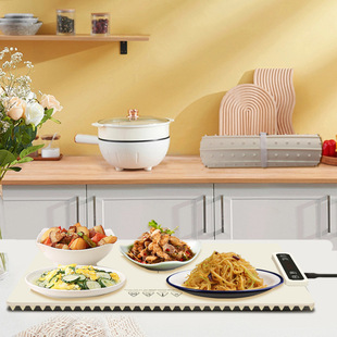 Flexible Rollable Silicone Warm Chopping Board Smart Home Multifunctional Folding Warm Vegetable Po Heat Insulation Hot Chopping Board Mat