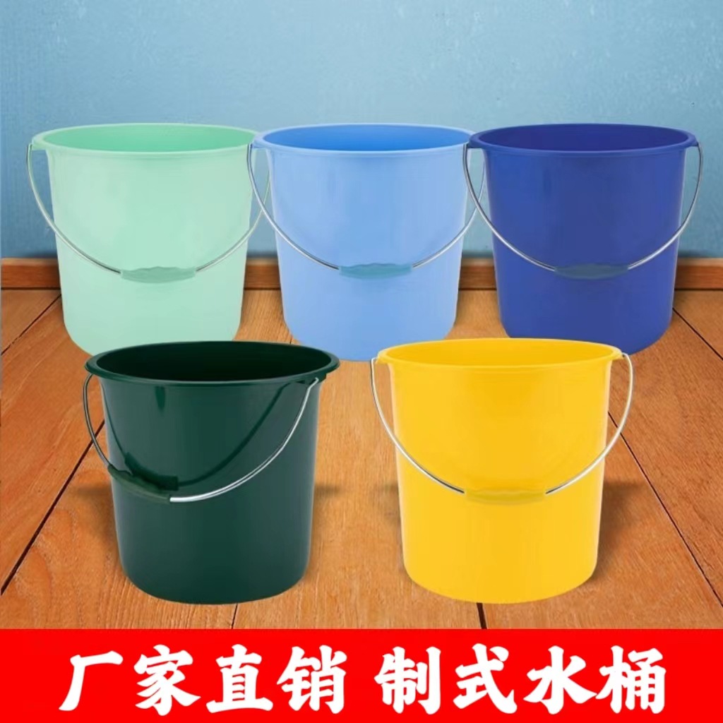 厂家直销军绿黄水桶黄色水桶消防塑料桶学生单位制式训练军训水桶