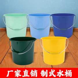 厂家直销军绿黄水桶黄色水桶消防塑料桶学生单位制式训练军训水桶