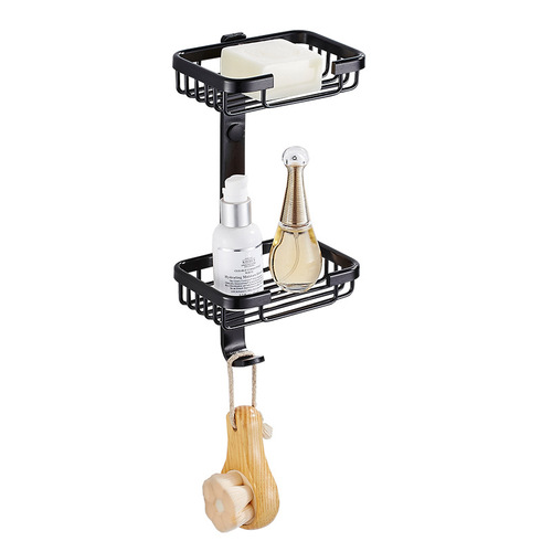 Bathroom soap box bathroom net storage soap rack aluminum alloy wall-mounted punch-free storage soap rack