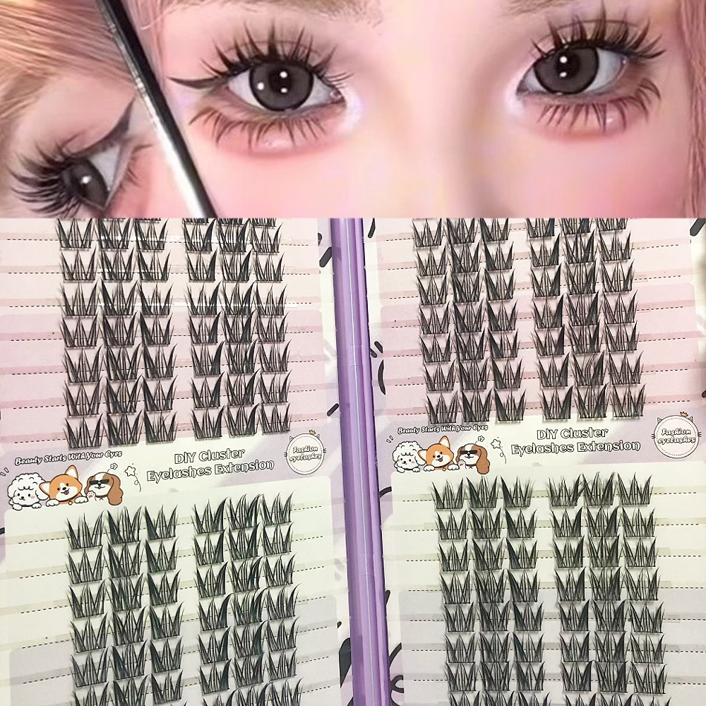 Serie de pestañas postizas transfronterizas Libro de pestañas de comercio exterior Pestañas postizas en inglés completas Pestañas postizas de gran capacidad, pelo segmentado de un solo racimo