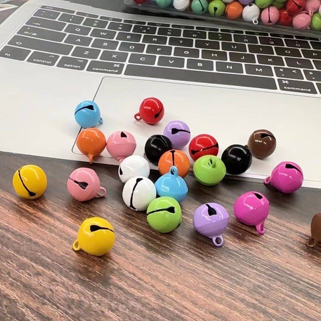 Candy color paint small bell 14mm color plating one-word bell Christmas bell decoration pet collar accessories