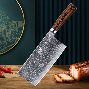 Fengjin Damascus Chopper Chopping Knife Chopping Knife Household Hotel Chef Chopping Knife Chopping Knife Easy to Use Sharp