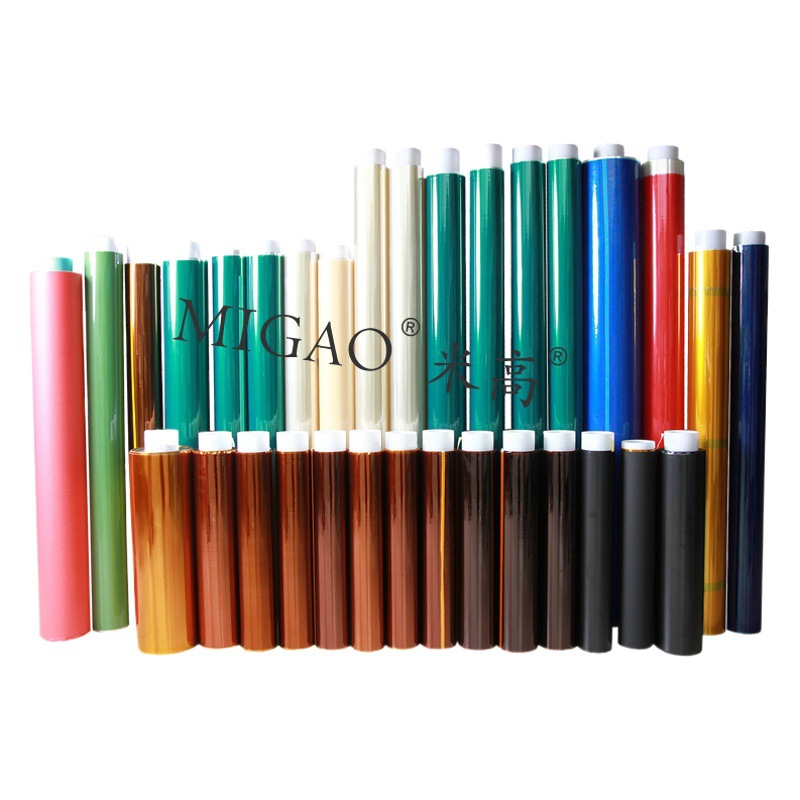 Cinta de alta temperatura PET rojo intervalo transparente azul hierba verde pegamento de silicona cinta de conexión de cuero resistente a altas temperaturas