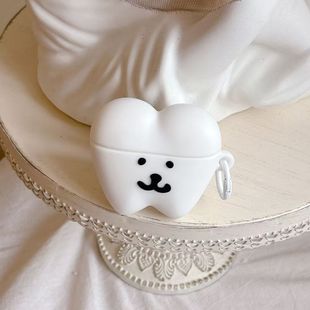 Cute Self-Deprecating Bear Teeth Apple Airpods4 Bluetooth Headset Protective Cover 1/2 Generation Anti-Fall Soft Shell Pro2 Generation