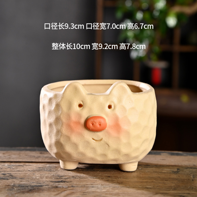 Cartoon Creative Animal Succulent Flower Pot Ceramic Household Special Clay Coarse Pottery Root Control Pot Special Clearance Wholesale Cartoon Creative Animal Succulent Flower Pot Ceramic Household Special Clay Coarse Pottery Root Control Pot Special Clearance Wholesale