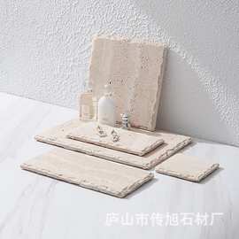 自然边洞石首饰收纳摆拍托盘珠宝陈列架ins饰品拍照道具装饰托盘
