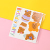 Korean cake paper plug in ins, smiling face, colorful bear colorful English sunshine, peanuts, Japanese hat account plug -in