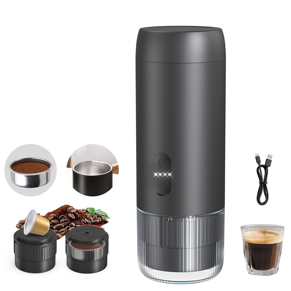 Cafetera Espresso Portátil USB, PP, Inalámbrico, Calentamiento Eléctrico, Recargable USB, para Viajes y Aire Libre