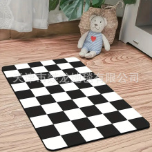 简约方格橡胶底地垫浴室可爱防滑地垫宠物喂食餐垫防污耐脏狗狗垫