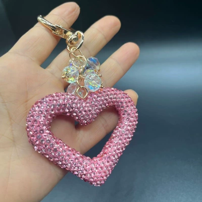 Car hanging Rearview Mirror Full Diamond - crystal-love-pink