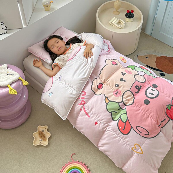 Cartoon children's duvet with down for kindergarten