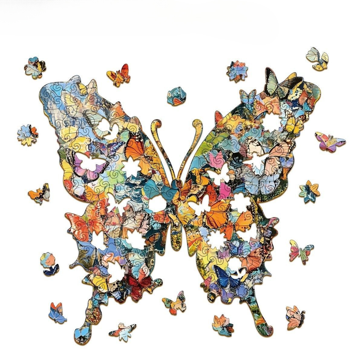 New Cross-Border Butterfly Wooden Puzzle Irregular Shaped Puzzle Holiday Gift Puzzle Decompression Game