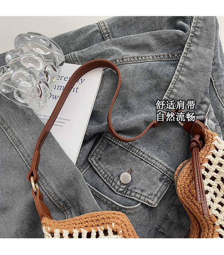 Summer versatile single-shoulder bags, trendy and fresh woven bags, seaside vacation beach bags, large-capacity travel bags Item Picture