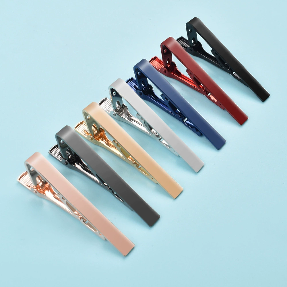 Трансграничный новый латунный глянцевый рубашка костюм зажим для галстука лазерный лазер LOGO простой мужской бизнес-зажим для галстука