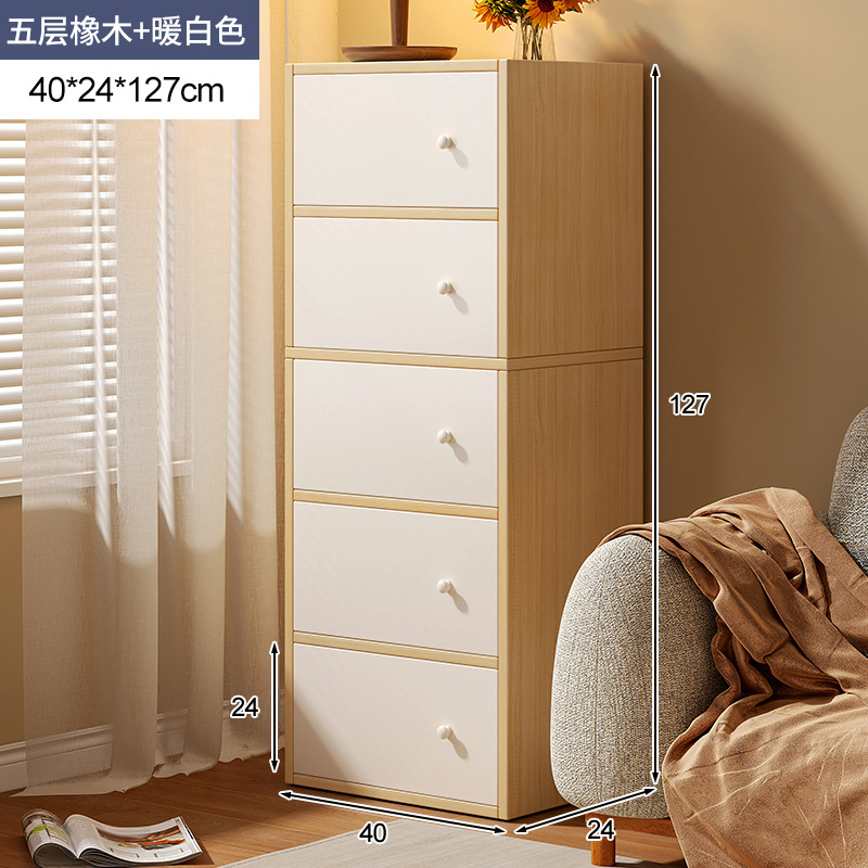 Salón de estar de viento de crema junto al sofá armario de almacenamiento armario de almacenamiento armario de dormitorio armario pequeño armario de cajón