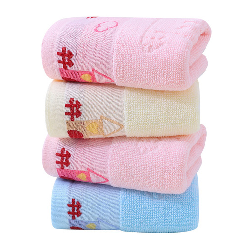All 32 strands of pure cotton children's towel cartoon jacquard gift towel infant and toddler home face washcloth soft and absorbent