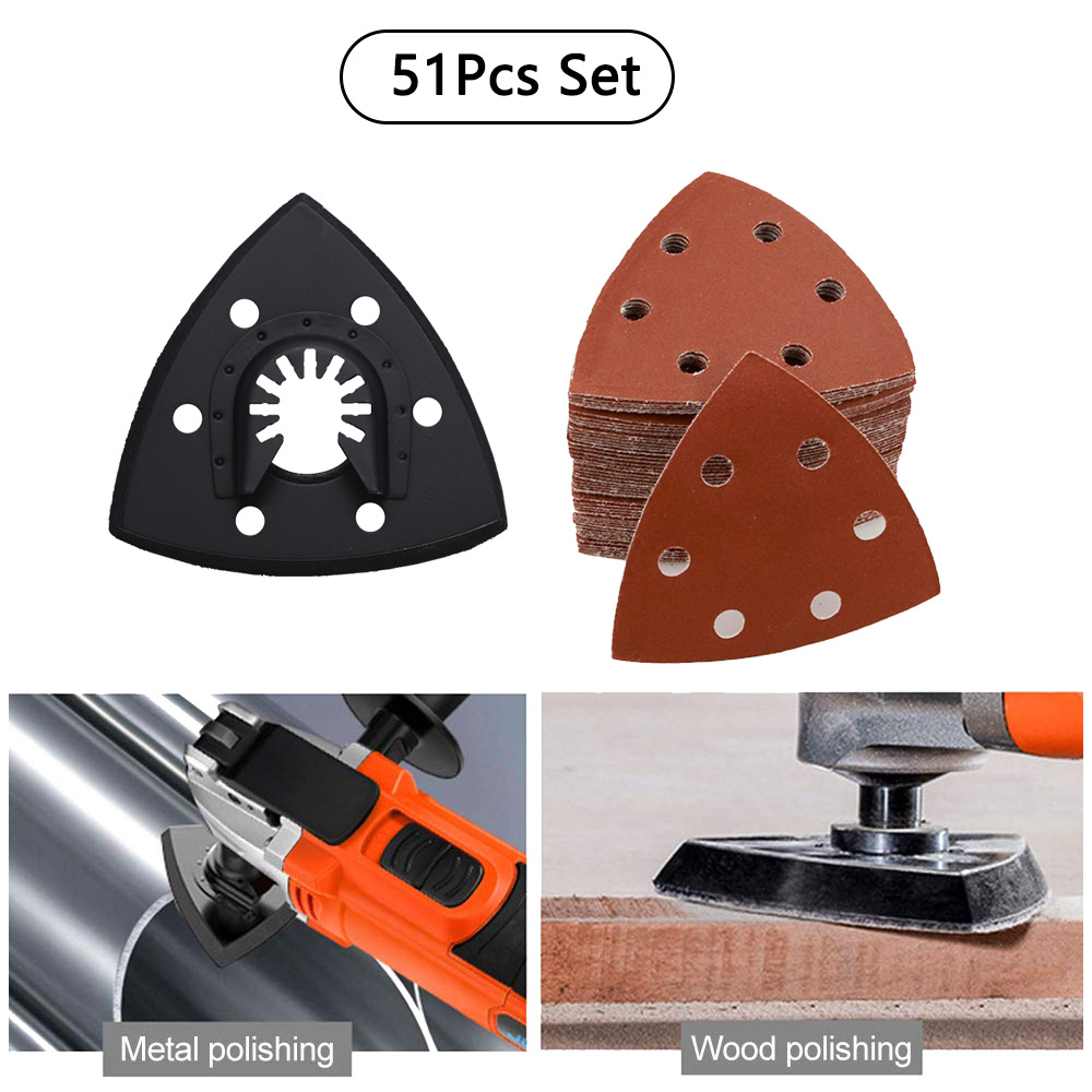 90*90mm自粘三角盘砂纸架万用宝配件 6孔自粘砂纸