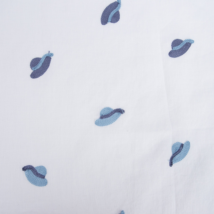 苎麻绣花面料 提花绣花麻布 梭织平纹苎麻棉面料连衣裙文艺麻布