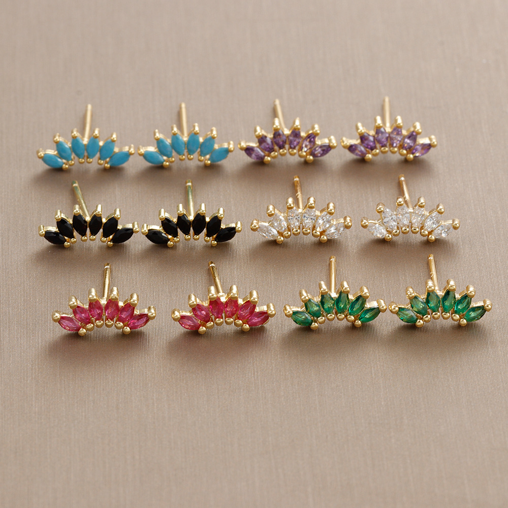 6g Weight 18K Gold Plated Plating Material Zircon Inlay Material Ear Studs Classification 1 Pair Quantity Daily, Street Occasion Copper Material Geometric Pattern Women's Gender Plating, Inlay Design IG Style, Shiny Style 1 Pair Ig Style Shiny Geometric Plating Inlay Copper Zircon 18k Gold Plated Ear Studs 无