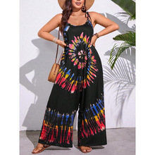 M 35460 Printed Sleeveless Loose Jumpsuit ӡ��������������