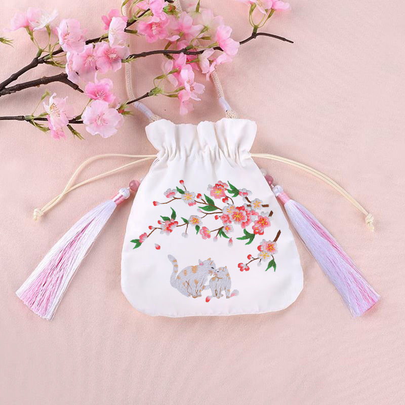 Fan de bordado DIY grupo de bordado manual auto bordado material de principiantes paquete de bordado antiguo su cinta de bordado Fan bordado