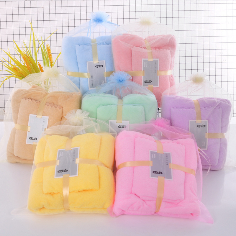 Factory Direct Sales Towels, Bath Towels, Coral Velvet Set, Two-Piece Set, Mother-In-Law Towels, Event Gifts, Wedding Gifts Wholesale