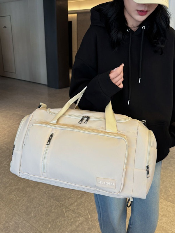 Bolsa de viaje multifuncional transfronteriza de hombro plegable de gran capacidad, bolsa de viaje corto, bolsa de equipaje independiente para zapatos, bolsa de fitness