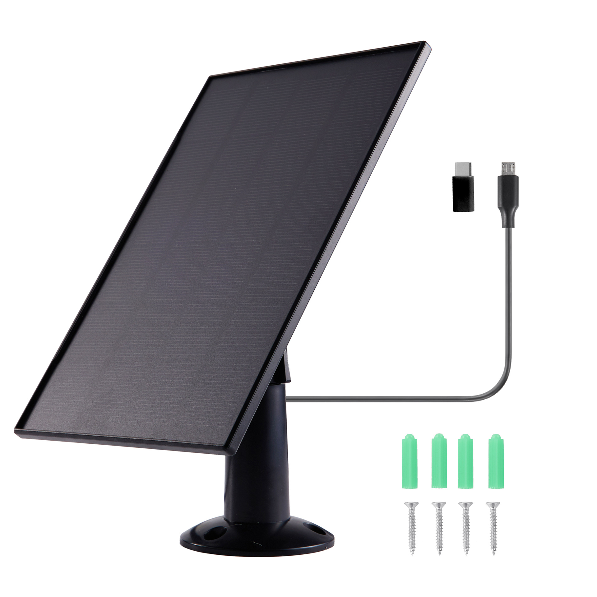 3W5V低功耗监控摄像头监控门铃太阳能充电板ring eufy blink arlo