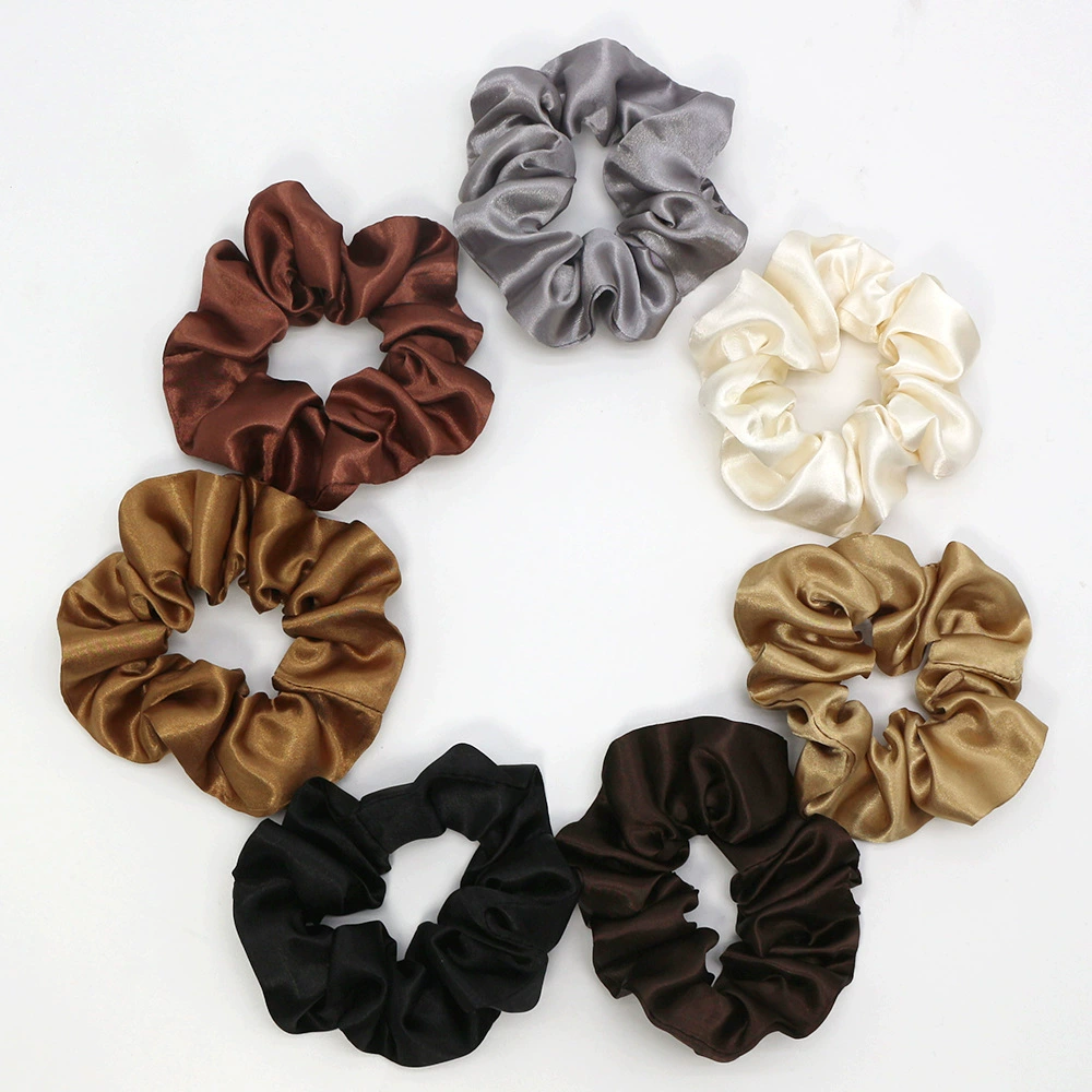 Hair Scrunchie Set, European Style, Satin Fabric, Simple Elegant Design, 6-Color Options