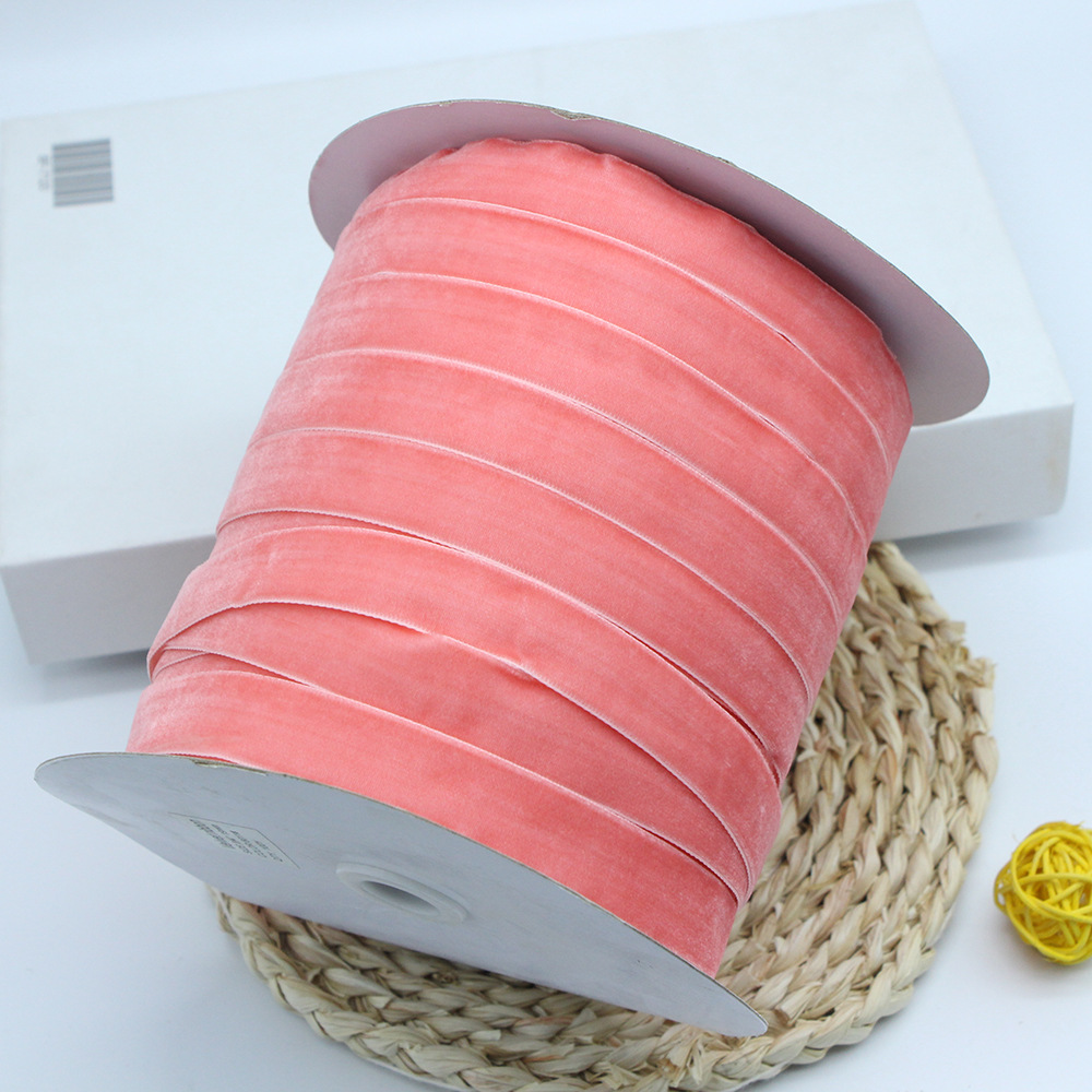 2cm unilateral banda de flocado ropa hecha a mano DIY accesorios, regalo de pastel embalaje de seda de terciopelo