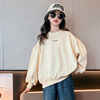 Sweatshirt for leisure, denim trousers with letters, set, autumn, 2023 collection, suitable for teen, loose straight fit