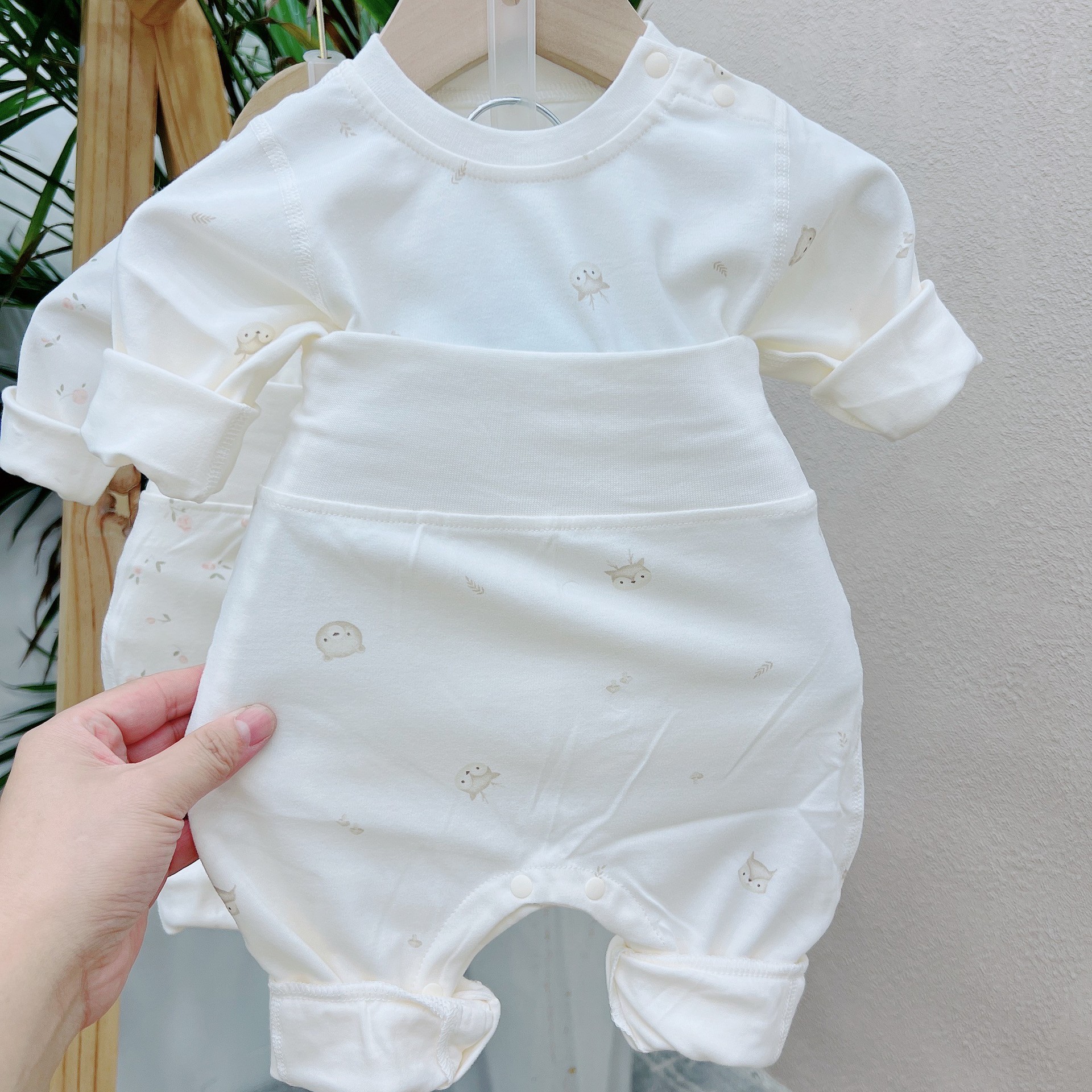 Infant and toddler 33255 No-removal pure cotton cartoon moisture-wicking sweat-absorbing autumn and winter style baby clothes set