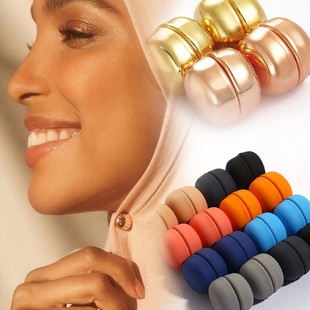 Cross-border Hot Selling Fashion Jewelry Women's Scarf Scarf Hood Cuff Tie Strong Magnetic Iron Buckle Silk Towel Buckle Wholesale