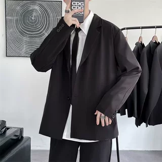 新款2025港风痞帅休闲西装外套男春秋季宽松韩版bf潮流网红小西服